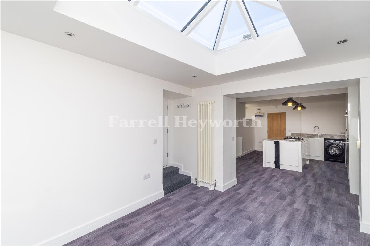 Living area and kitchen