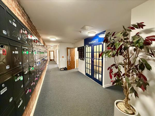 Parcel room and postboxes